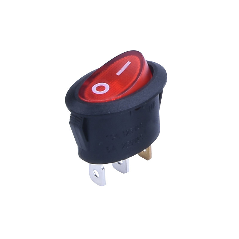 单刀单投船型开关椭圆形船型开关椭圆形带灯船型开关三脚带灯