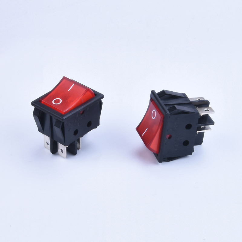 双刀单投船型开关四脚单档带灯3