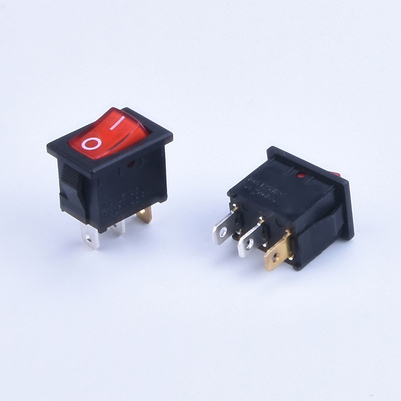 单刀单投船型开关三脚单档带灯2