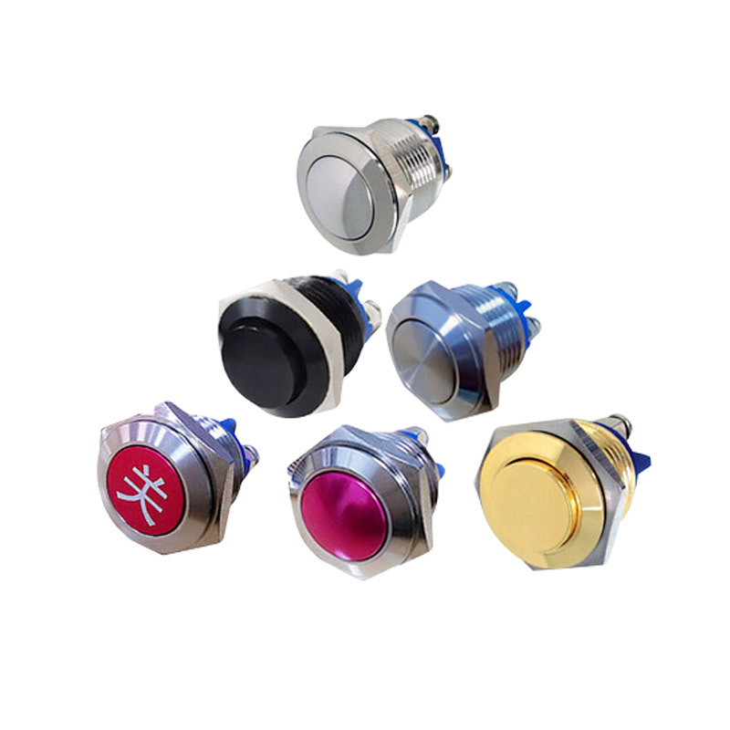 5A 3A大电流防水型金属按钮开关16mm详情