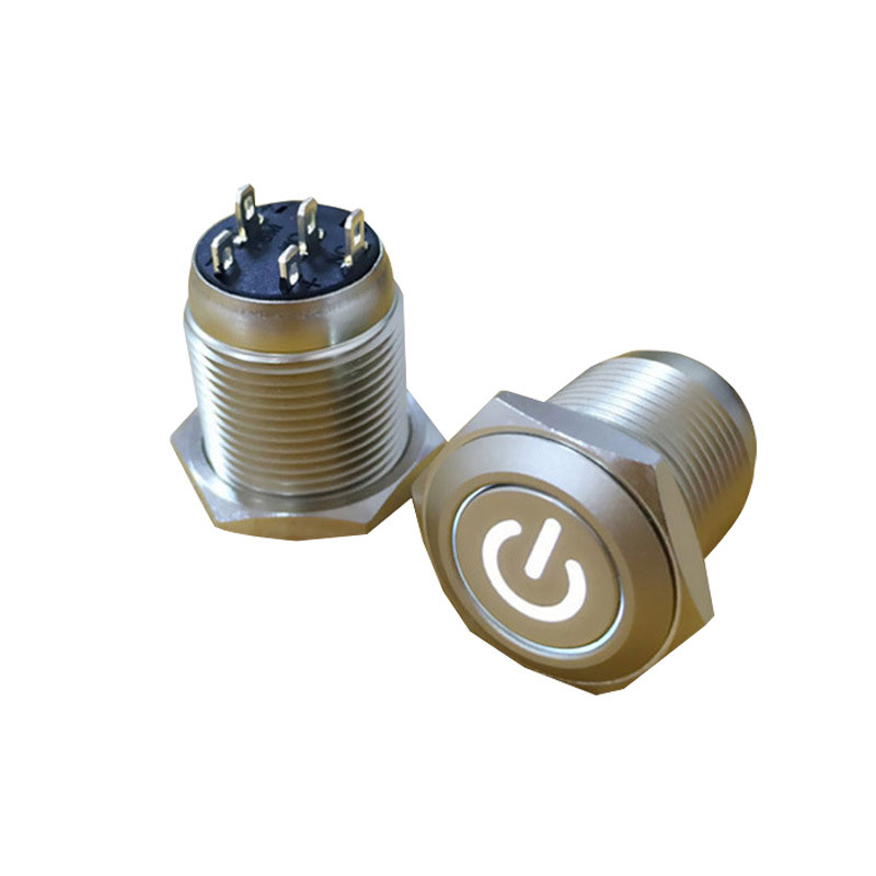 诚信厂家供应防水带灯电源金属按钮开关